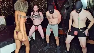 Ballbusting Bianca v Balls -Three Subs, One Domme –